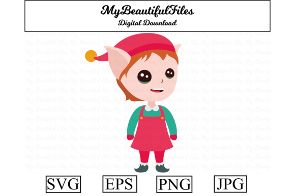 An Elf Christmas Clipart Graphic Perfect for Handmade Illustrations
