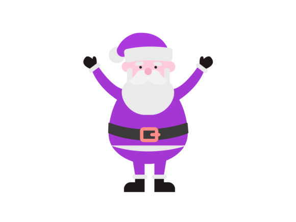 Christmas Illustration Purple Santa: A Versatile Graphic for Creative Projects