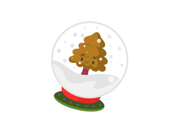 Christmas Illustration Snow Globe: A Versatile Graphics Asset