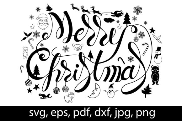 Christmas Lettering with Doodle Pattern Review