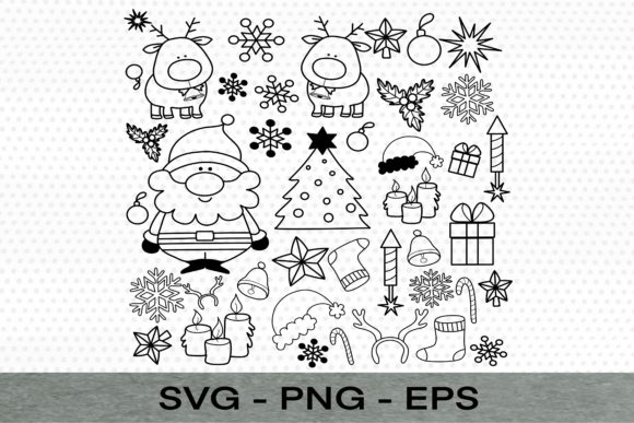 Christmas Set Clip Art: Perfect for Seasonal Graphics and Illustrations