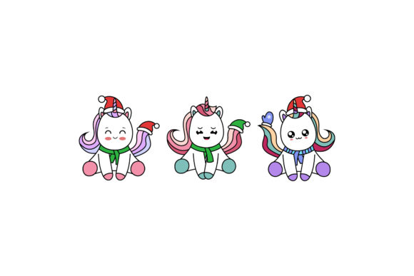 Christmas Unicorn Illustration Set: A Magical Graphics Addition