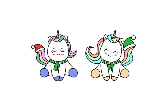 Christmas Unicorn Vector Designs Set: A Festive Graphics and Illustrations Gem