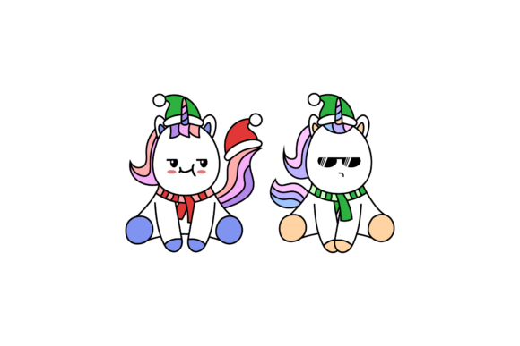 Christmas Unicorns Vector Design Set: A Festive Graphics Gem