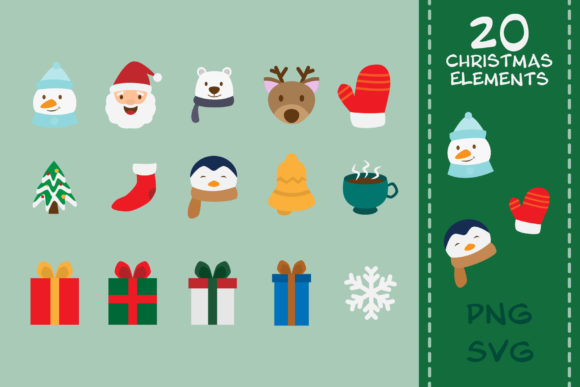 Cute Christmas Cliparts: A Charming Graphics Set for Winter