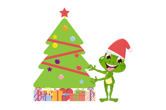 Cute Frog Cartoon on Christmas: A Versatile Graphics Asset