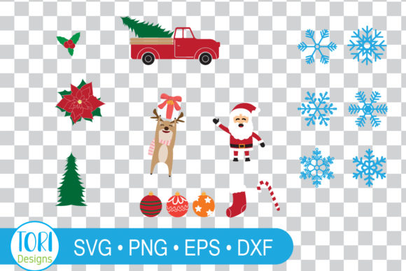 Merry Christmas Decoration Set: Festive Graphics for Crafters