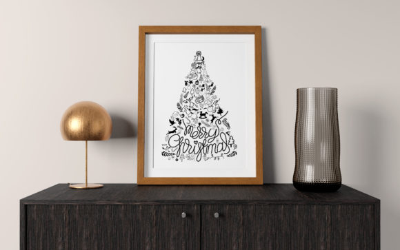 Merry Christmas Lettering with Doodle: A Festive Graphics Asset