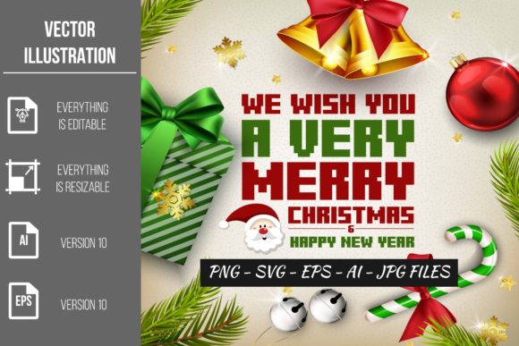 Merry Christmas Vector Clipart Bundle: Perfect for Festive Branding