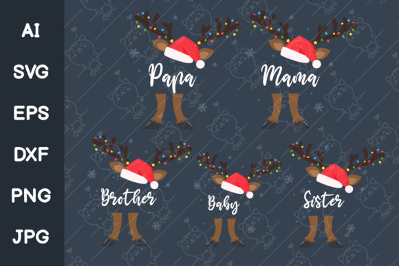 Reindeer Family at Christmas: A Festive Graphic Asset