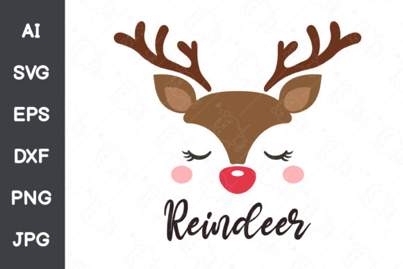 Reindeer's Face Christmas: A Versatile Graphics Illustration